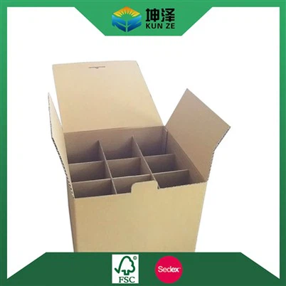 صناديق شحن النبيذ المموج